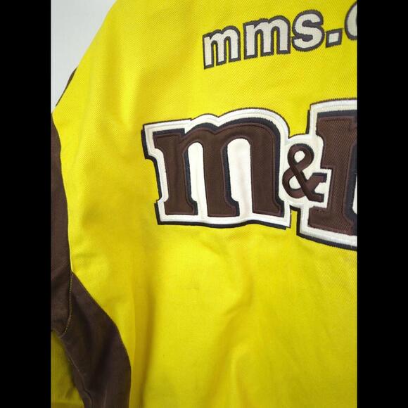 [SOLD] RARE JH DESIGNS Men's Sz XL Yellow M&M Nascar Racing Jacket Elliot Sadler - Picture 8 of 12